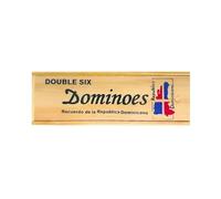 Hendel Dominican Republic Flag Engraved Dominoes Double Six in Wooden Box.