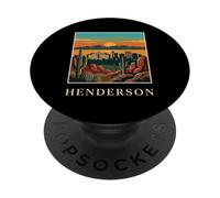 Henderson Nevada Retro Vintage Desert Skyline Sunset City PopSockets Adhesive PopGrip