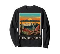 Henderson Nevada Retro Vintage Desert Skyline Sunset City Sweatshirt