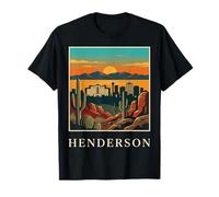Henderson Nevada Retro Vintage Desert Skyline Sunset City T-Shirt
