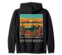 Henderson Nevada Retro Vintage Desert Skyline Sunset City Zip Hoodie