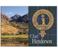 Henderson Scottish Clan Souvenir Metallic Picture Fridge Magnet, Scottish Gift