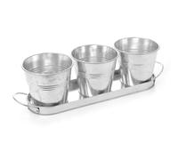HENDI 3 buckets with tray, galvanized, 415x130x(H)125 mm