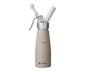 HENDI Cream dispenser, including set of 3 polypropylene nozzles and cleaning brush, cream-mousses-desserts-cold foaming, cream siphon, 0.5L, ø80x(H)260mm, aluminium, pastel green