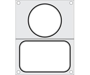 HENDI Die for HENDI Sealing Machine 330005, Black Silicone Gasket, suitable for 2 containers of e.g. 178x113mm and ø115mm, Aluminium