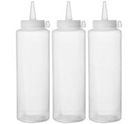 HENDI Dispenser bottle sets, transparent, ⌀70x(H)240 mm, 0.7 L | Easy Squeeze, for Sauces, Squeeze Bottle, Squeeze Bottle, Dosing Bottle, Sauce Bottle, Diameter 70 x (H) 245 mm