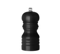 HENDI Pepper mill, glossy, pepper shaker, with stainless steel grinder, adjustable, ø50x(H)113mm, wood, black