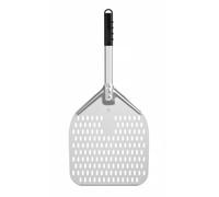 HENDI Pizza peel, square, perforated, short handle, pizza peel, bread peel, 560x305mm, anodized aluminum
