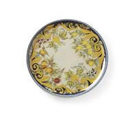 HENDI Pizza plate, porcelain, pattern: baroque style, dishwasher and microwave suitable, ⌀310mm, yellow/black
