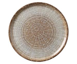 HENDI Pizza plate, porcelain, pattern: natural stone tones, dishwasher and microwave suitable, ⌀310mm, brown/grey