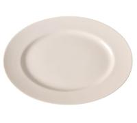 HENDI Plate, oval, reinforced edges, high-quality glaze, high impact and wear resistance, suitable for microwave, dishwasher, ø360mm, porcelain