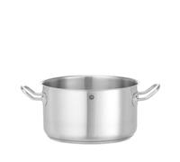 HENDI Saucepan, medium, without lid, meat pot, suitable for gas stove, induction stove, electric stove, ceramic stove, dishwasher safe, 6L, ø240x(H)135mm, stainless steel