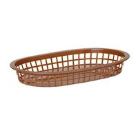 HENDI Serving Baskets, Fast Food Style, Baskets, for Serving for French Fries, Prawns, Onion Rings, Quantity: 6, 275x175x(H)38mm, Brown