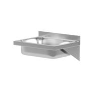 HENDI washbasin, wall-mounted, sink, internal dimensions: 350x250x(H)100mm, drain: ø52mm, opening for taps: ø35mm, 400x295x(H)145mm, stainless steel
