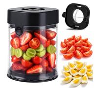 Hendiy Fruit Slicer Cup, Strawberry Slicer Grape Cutter Cup Fruit Slicers Stainless Steel Egg Slicers, Strawberry Cutter Kitchen Gadgets Speed Cutters for Banana Grape Egg