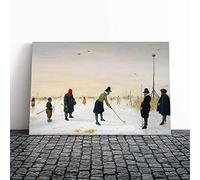 Hendrick Avercamp Little Ice Age Canvas Print | Gallery Wrapped 30mm Frame Wall Art | 24x16 inches | Ready to Hang | Modern Picture | Living Room Bedroom Lounge Office
