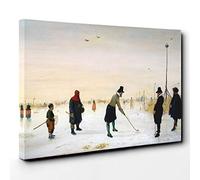 Hendrick Avercamp Little Ice Age Canvas Print | Gallery Wrapped 30mm Frame Wall Art | 30x20 inches | Ready to Hang | Modern Picture | Living Room Bedroom Lounge Office