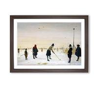 Hendrick Avercamp Little Ice Age Framed Print | A2 Walnut Framed Wall Art | Ready to Hang | Modern Landscape Picture | Living Room Bedroom Lounge Office