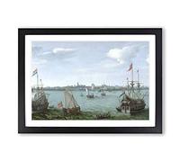 Hendrick Cornelisz Vroom Ships Framed Print | A2 Oak Framed Wall Art | Ready to Hang | Modern Nature Picture | Living Room Bedroom Lounge Office