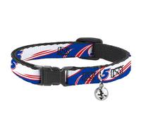 Hendrick Motorsports Cat Collar, Breakaway Collar with Bell, Kyle Larson #5 Car Scheme White Blue Red, 8.5 to 12 Inches 0.5 Inch Wide