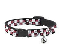 Hendrick Motorsports Cat Collar, Breakaway Collar with Bell, William Byron Autograph and #24 Checker Logo Black White Red, 8.5 to 12 Inches 0.5 Inch Wide