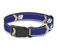 Hendrick Motorsports Pet Collar, Dog Collar Plastic Buckle, HMS Car Scheme Blue Yellow White, 7 to 8.5 Inches 0.5 Inch Wide