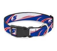 Hendrick Motorsports Pet Collar, Dog Collar Plastic Buckle, Kyle Larson #5 Car Scheme White Blue Red, 7 to 8.5 Inches 0.5 Inch Wide