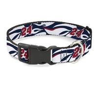 Hendrick Motorsports Pet Collar, Dog Collar Plastic Buckle, William Byron #24 Car Scheme White Red Blue, 9.5 to 14.5 Inches 0.5 Inch Wide