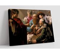 Hendrick Ter Brugghen The Calling of Saint Matthew Canvas Wall Art Picture Print - 30 inch wide x 20 inch high (Frame Depth 30mm)