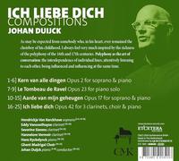 Hendrickje Van Kerckhove, Eddy Vanoosthuyse, Severine Sierens, Hannelore Vermeir, Hans Ryckelynck, Ghent Madrigal Choir, Johan Duijck - Ich Liebe Dich: Compositions