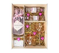 Hendricks 70cl Gin Gift Set Hamper with 2 Tx onic Waters, Balloon Gin Glasses, Belgian Heart Chocolates and Gift Box - Gift For Men and Women, Gin Lovers, Congratulations or Thank you Gift (Pink)