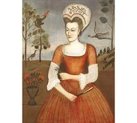 Hendrickson Portrait Catharine Woman Birds Painting Large Print Poster Wall Art Decor Picture