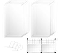 HeNdShe Cage Liner Guard 13.8'' x 8.4'' Extra Large, Pack of 12, Clear Side Edge Lining with Holes and Zip Ties, Fits Wire Cages for Rabbits, Guinea Pigs, Ferrets, Birds and Small Animals