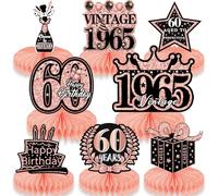 HenfuME Birthday Decorations, 8 Pcs Centrepiece Table Decorations Birthday Decorations for 60 Years for Women and Men (60 Years)