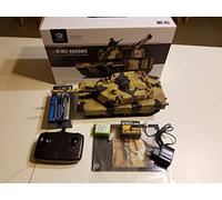 HENG LONG M1A2 Abrams 1:24 R/C Airgun Tank/US Battle Tank with Shooting Function, 6 mm BB Bullets, Ready to Run