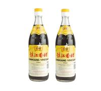 Heng Shun - Pack of 2 Chinkiang Vinegar Black Vinegar in 550 ml Glass Bottle - Traditional Chinese Rice Vinegar (Black) Ideal for Dipping Sauces and Seasoning