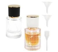 HENGBIRD 30 ml Perfume Atomiser Set Refillable - Glass Bottle Empty with Funnel & Dropper - Travel Perfume Atomiser Set of 2 for Women, Perfume Bottle Empty Atomiser Glass Refillable