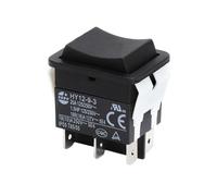 HENGBIRD 6-Pin Rocker Switch HY12-9-3 Push Button Switch 125/250V 20A 2HP Push Button Off on Industrial Electric Ripper Switch for Industrial Power Tools