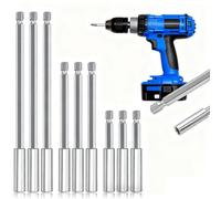HENGBIRD 9 Piece Drill Bit Extension Set, 60mm 100mm 150mm 1/4 Magnetic Extension Socket Drill Bit Holder, Durable Magnetic Drill Bit Holder, Screwdriver Extension for Impact Driver for Car Repair