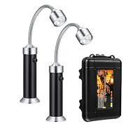 HENGBIRD LED Grill Light, Pack of 2 Magnetic LED BBQ Grill Lamp, Flexible Grill Lamp Set, Outdoor Work Accessories, Battery Operated, 360 Degree Rotation Angle for Outdoor Barbecue, Party, Workshop