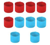 HENGBIRD Pack of 10 Captain's Armbands, Airsoft Armbands, Team Red/Blue Bracelet, Sports Armband for Football, Ice Hockey, Rugby, Netball, Tennis, Basketball (Red and Blue)