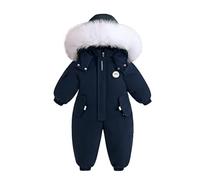 HengBo LED Baby Girls Snowsuits Winter Clothes Coat Hooded Jumpsuit Romper Toddler Boys Fleece Snow Suits Windproof Outwear Outfits Ski Sled Suit