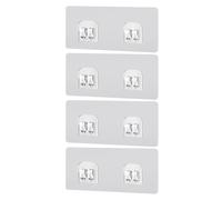 HengChen No-Drill Adhesive Wall Hooks, Double Hook Waterproof Self Adhesive Hooks 14x6cm, Heavy Duty Wall Mount Hanger for Bathroom Kitchen Shower Caddy Shelf Basket Soap Dish