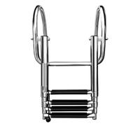 HENGCHUG Stainless Steel Boat Boarding Telescoping Ladder, Sliding Folding, Swimming Launching Ladder, Boat Accessories, 4 Step