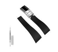hengfento2 20mm Watch Silicone Rubber Strap Band Replacement For Rolex Datejust Daytona Submariner Gmt Ghost Yachtmaster With Deployment Buckle