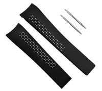 hengfento2 22mm Watch Rubber Strap Band Replacement For Tag Heure Carrera Calibre 1, 5, 16,17, 36 Black Silicone