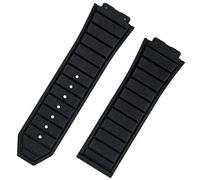 hengfento2 28mm Rubber Watch Strap Replacement for Hublot Big Bang King Power 48mm Ceramic Watches Soft PVC Rubber (Black)