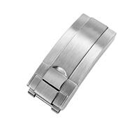 hengfento2 Buckle Clasp Band Replacement For Rolex Datejust Submariner Gmt Daytona Oyster Rubber Watch Strap Stainless Steel 16mm (Frosted steel color)