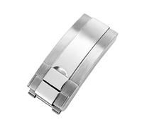 hengfento2 Buckle Clasp Band Replacement For Rolex Datejust Submariner Gmt Daytona Oyster Rubber Watch Strap Stainless Steel 16mm, Silver, 16mm
