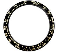 hengfento2 Ceramic Bezel For Rolex Daytona 16520 16500 116500 116509,116520, 116508, 116509 Engrave, Black+Gold, 20mm